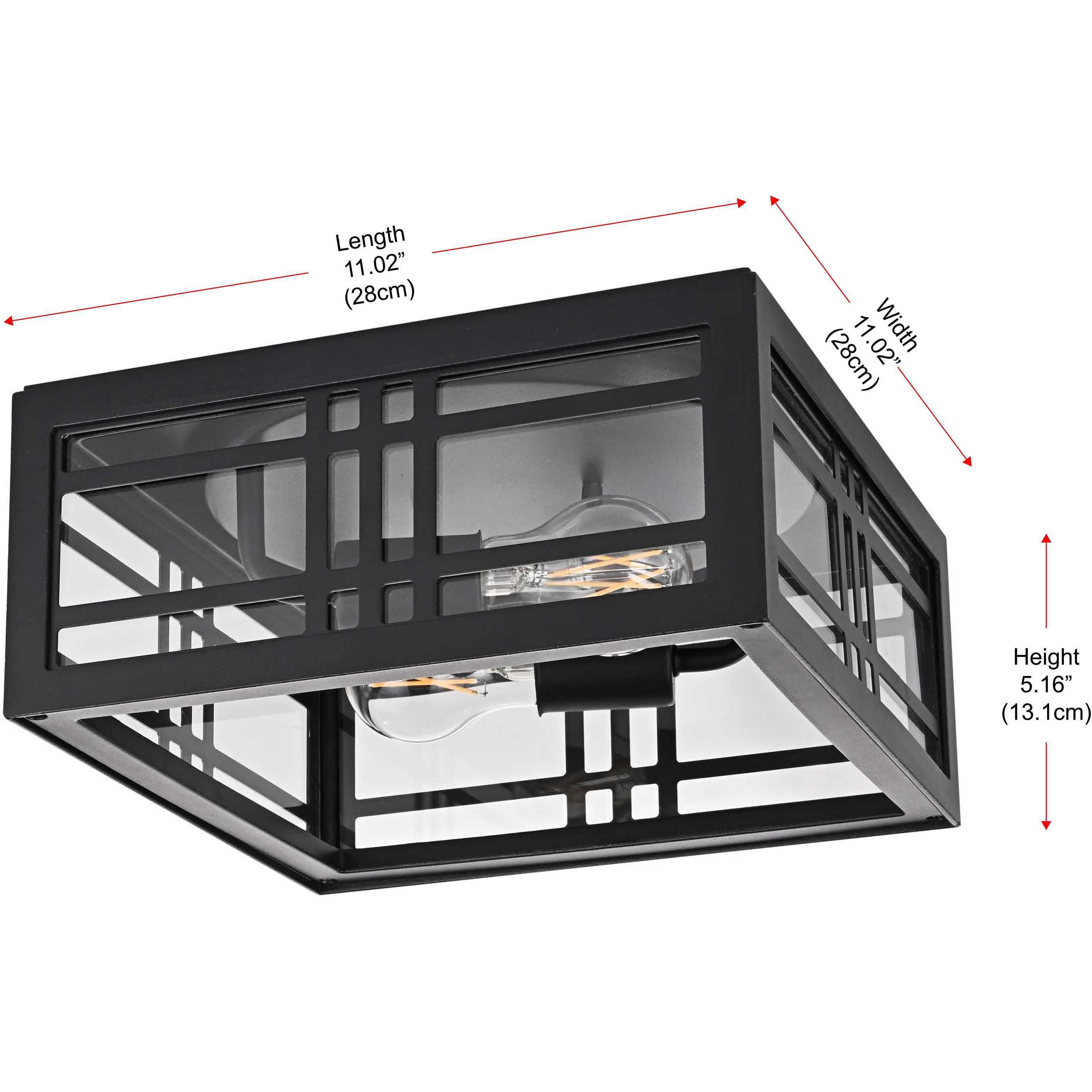 Harley 2 Light 11 inch Black Outdoor Flush Mount