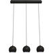 Roxy 3 Light 36 inch Black Triple Linear Pendant Ceiling Light