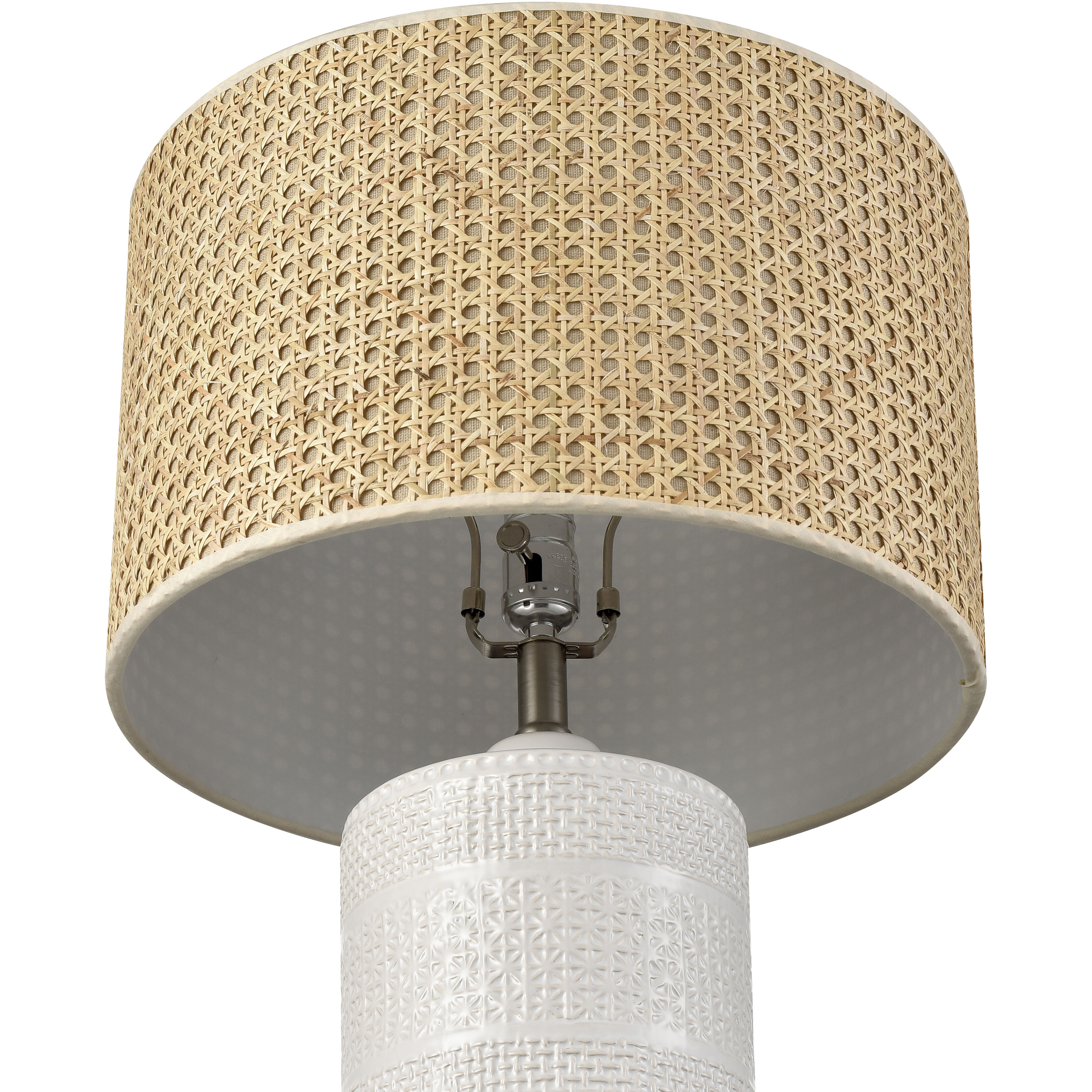 Seymour 24.5 inch 150 watt White Glazed Table Lamp Portable Light