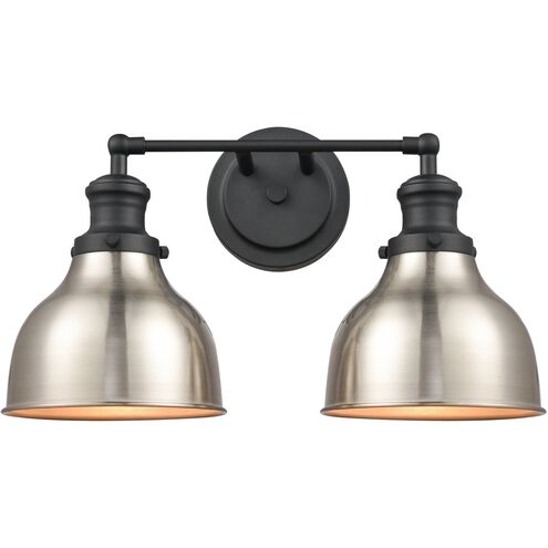 Haralson 2 Light 17 inch Charcoal with Satin Nickel Vanity Light Wall Light