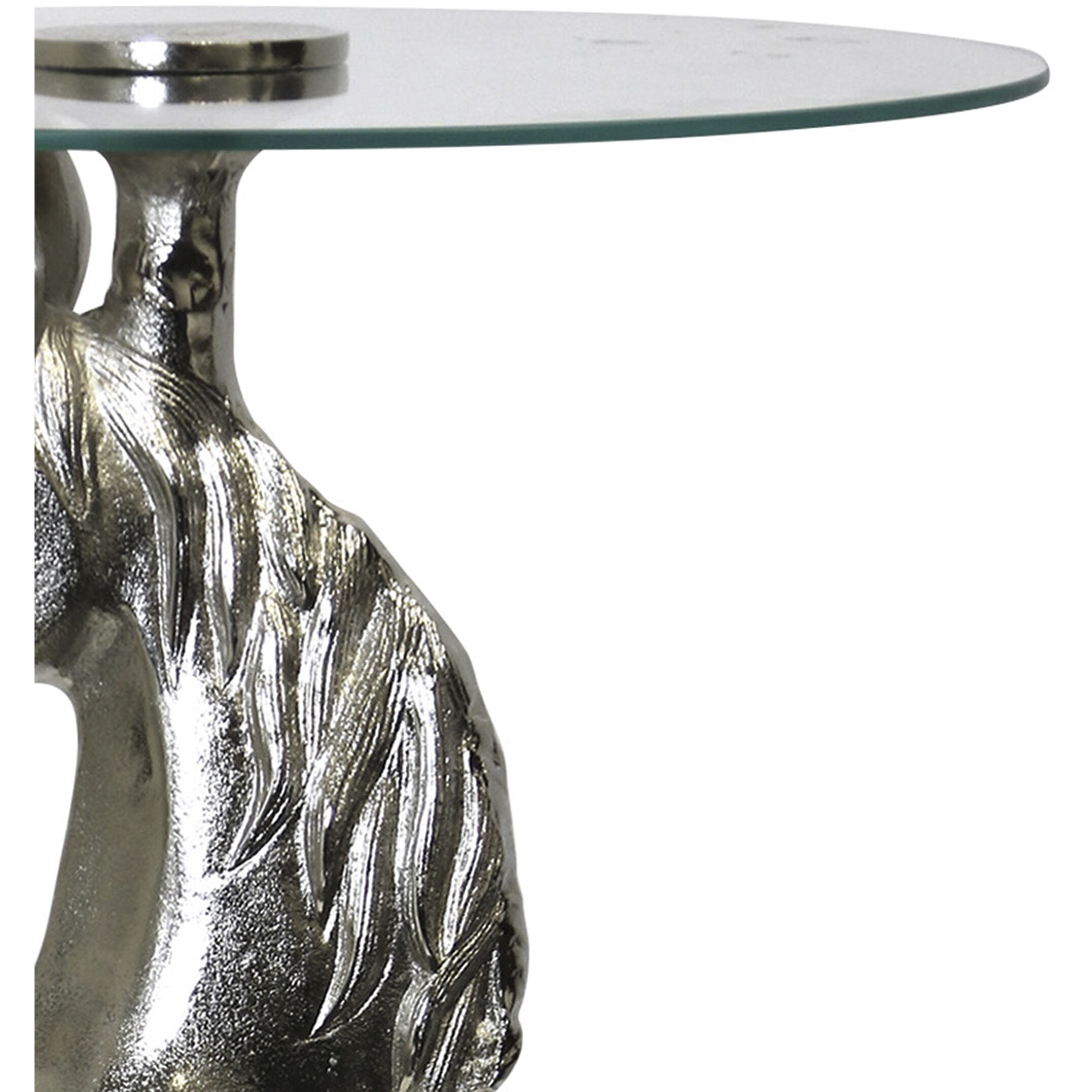 Equestrian 24.5 X 16 inch Nickel Plated and Clear Accent Table