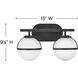 Hollis LED 15 inch Black Vanity Light Wall Light