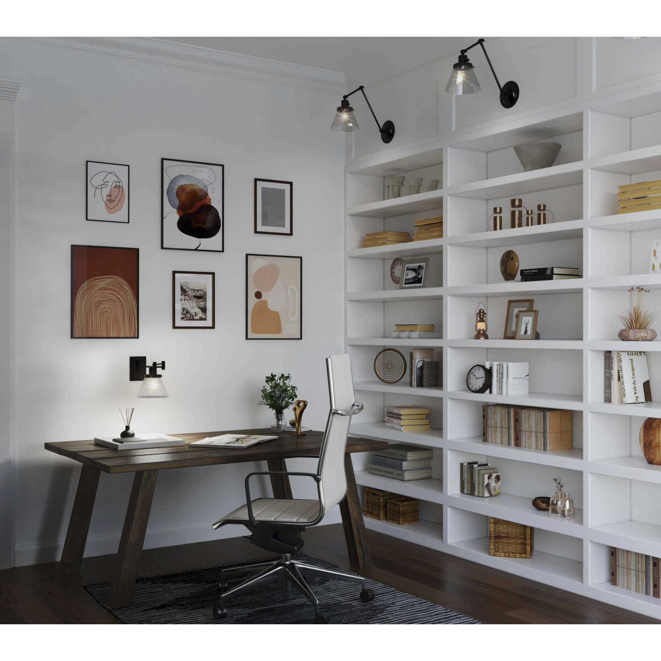 Hinton 18 inch 60.00 watt Matte Black Swing Arm Wall Light