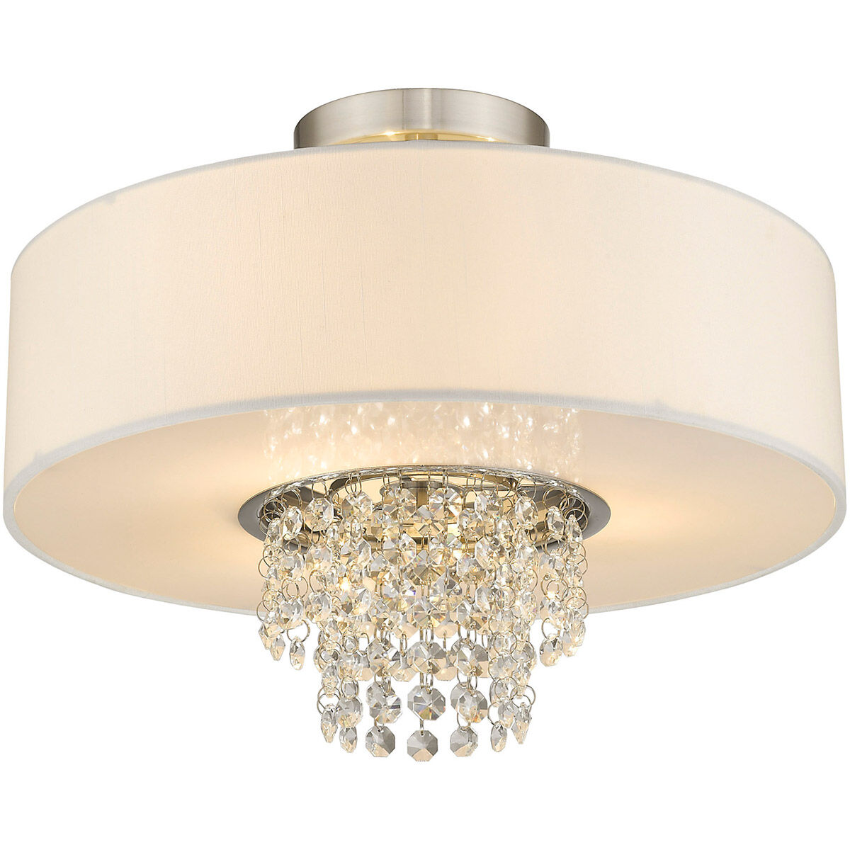 Carlisle 3 Light 15 inch Brushed Nickel Semi-Flush Mount Ceiling Light