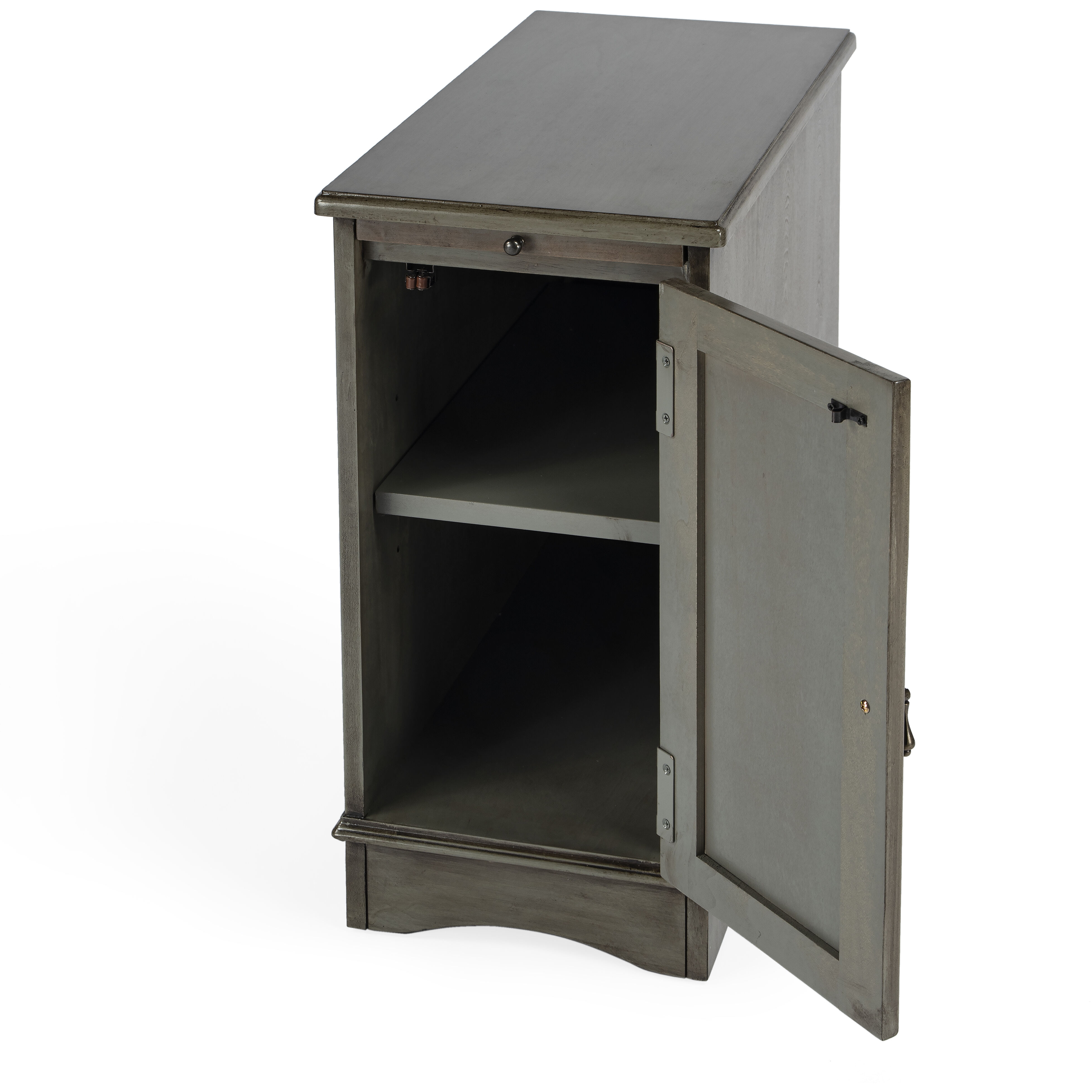 Masterpiece Harling  Silver Satin Chairside Chest