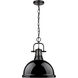Duncan 1 Light 14 inch Matte Black Pendant Ceiling Light, Large