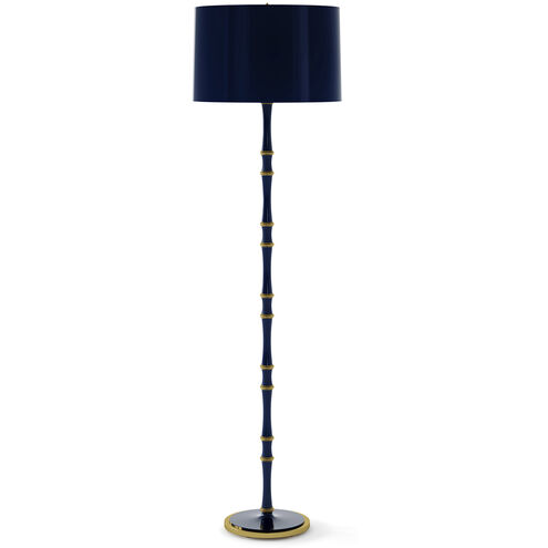 Kane 64.5 inch 150.00 watt Midnight Blue and Matte Midnight Blue with Modern Brass Floor Lamp Portable Light