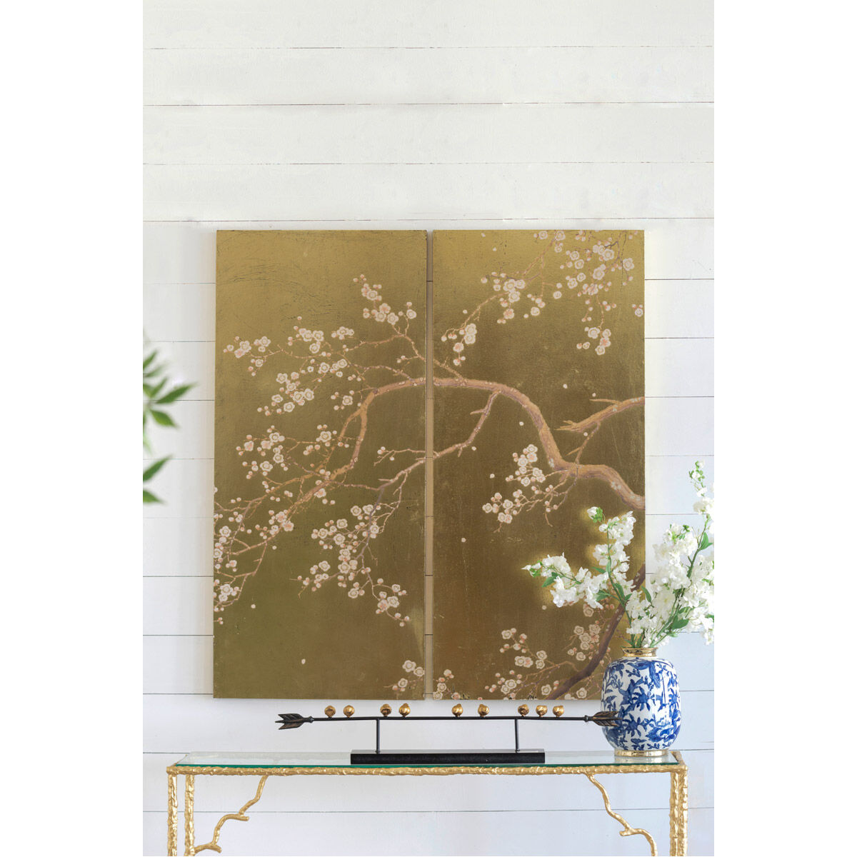 A&B Home DF48104 Cherry Blossom Gold Leaf/Pink Wall Art