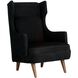 Budelli Noir Nubuck and Dark Walnut Wing Chair