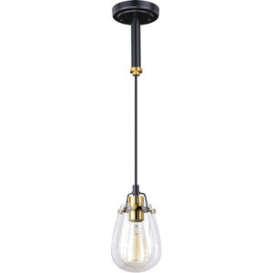 Kassidy LED 5 inch Black and Natural Brass Mini Pendant Ceiling Light