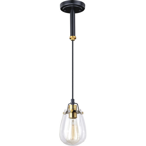 Kassidy LED 5 inch Black and Natural Brass Mini Pendant Ceiling Light