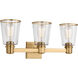 C&M by Chapman & Myers Alessa 3 Light 22.13 inch Burnished Brass Bath Vanity Wall Sconce Wall Light