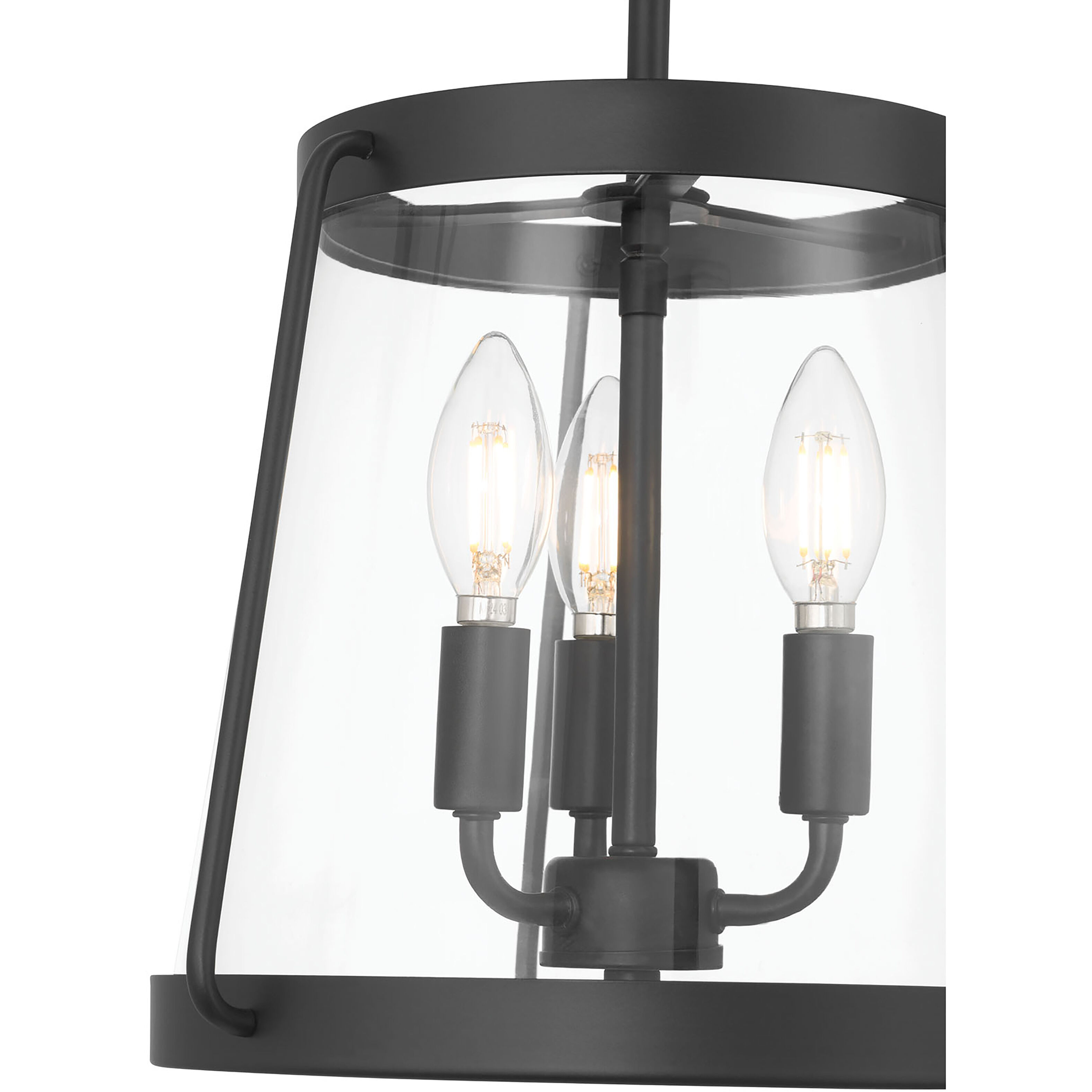 Adabella 3 Light 12.25 inch Matte Black Semi-Flush Mount Ceiling Light