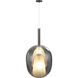 Dusk 1 Light 9.84 inch Black Pendant Ceiling Light in Smoke