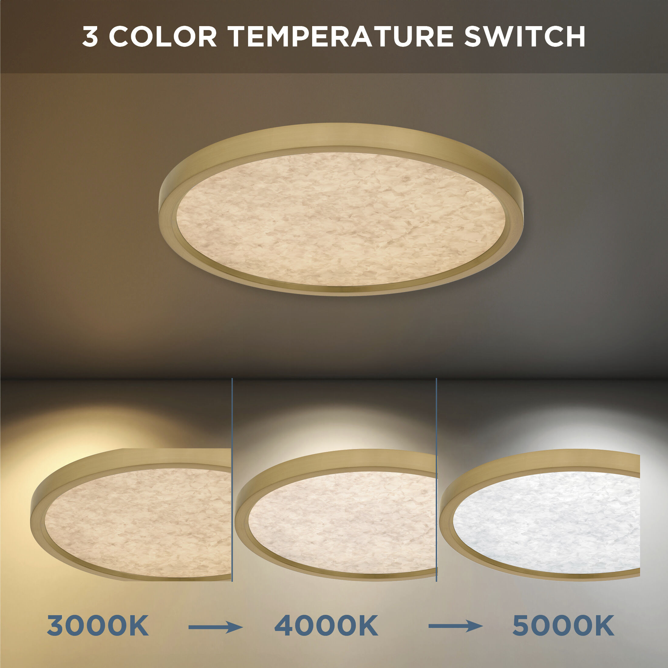 Outskirts LED 15 inch Brushed Gold Flush Mount Ceiling Light, Medium