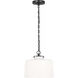 Thomas O'Brien Katie5 1 Light 12 inch Bronze Dome Pendant Ceiling Light in White Glass