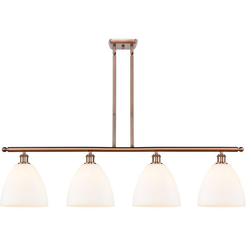 Ballston Ballston Dome LED 48 inch Antique Copper Island Light Ceiling Light in Matte White Glass