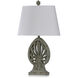 Malik 33 inch 100.00 watt Distressed Green/Brown Table Lamp Portable Light