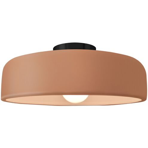 Radiance 1 Light 13 inch Adobe and Matte Black Semi Flush Ceiling Light