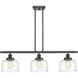 Ballston Bell 3 Light 36 inch Matte Black Island Light Ceiling Light