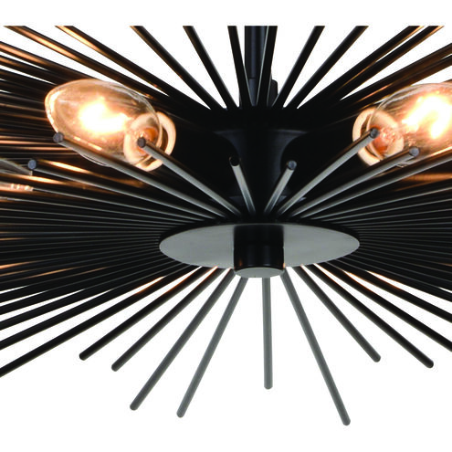 Nikko LED 24 inch Matte Black Semi-Flush Mount Ceiling Light in 6