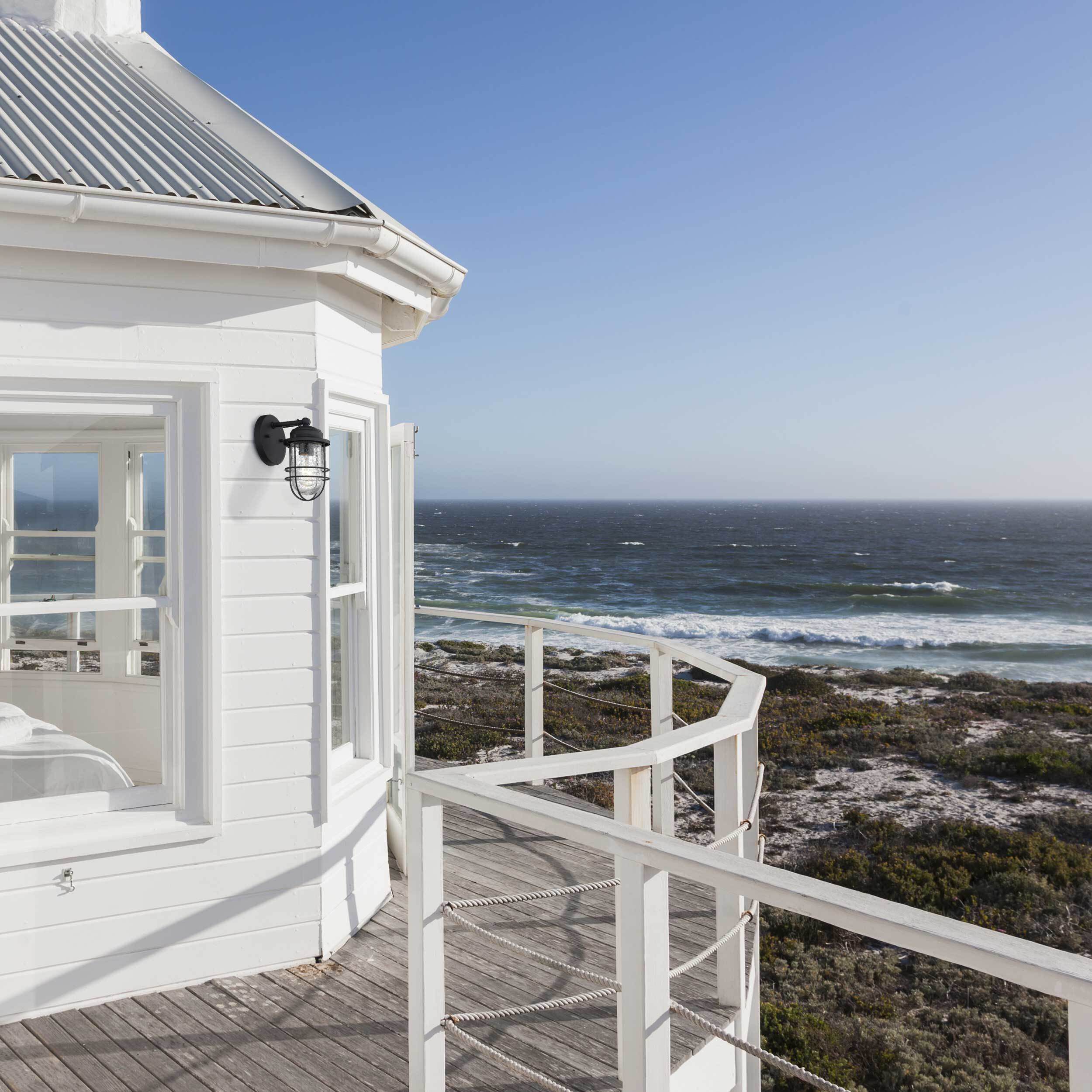 Seaport 1 Light 9.25 inch Natural Black Outdoor Wall