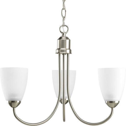 Gather 3 Light 19 inch Brushed Nickel Chandelier Ceiling Light in Bulbs Not Included, Standard