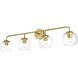 Genesis 4 Light 37 inch Brass Bath Sconce Wall Light