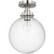 Chapman & Myers Parkington LED 10 inch Polished Nickel Globe Flush Mount Ceiling Light