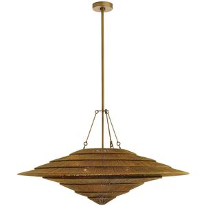 Lexa 3 Light 40 inch Vintage Brass Pendant Ceiling Light