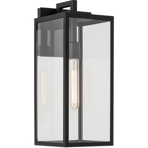 Branner 1 Light 17.75 inch Black Textured Outdoor Wall, Medium