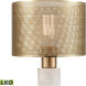 Sureshot 15 inch 60.00 watt White with Aged Brass Table Lamp Portable Light