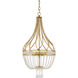 Ingenue 4 Light 14 inch Antique Gold Leaf Chandelier Ceiling Light