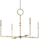 Rogue 4 Light 49 inch Antique Brass Chandelier Ceiling Light