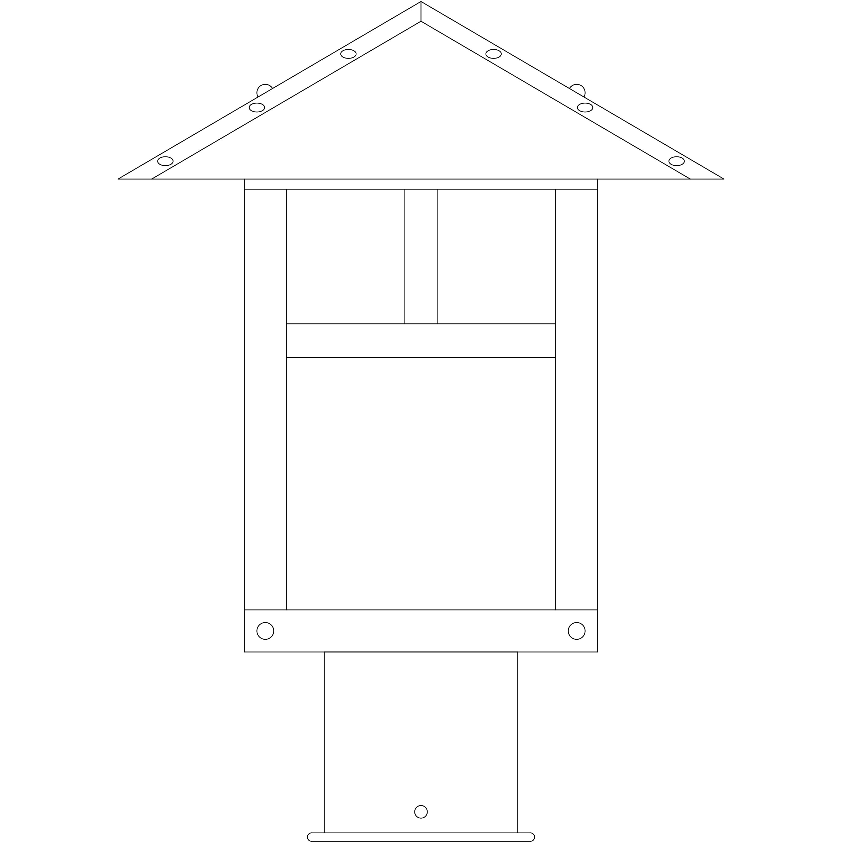 Evergreen 1 Light 9.75 inch Mission Brown Post Mount in White Opalescent, Classic Arch Overlay