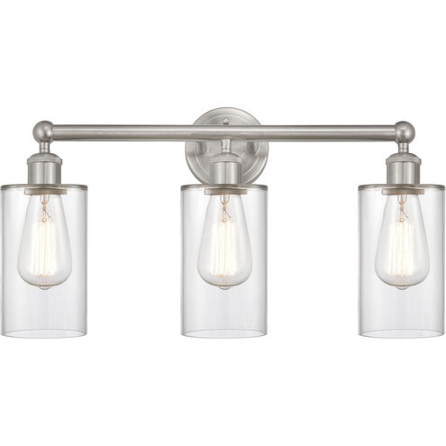 Edison Clymer 3 Light 22 inch Brushed Satin Nickel Bath Vanity Light Wall Light in Clear Glass
