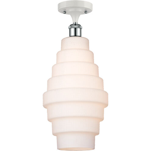 Ballston Cascade LED 8.25 inch White and Polished Chrome Semi-Flush Mount Ceiling Light