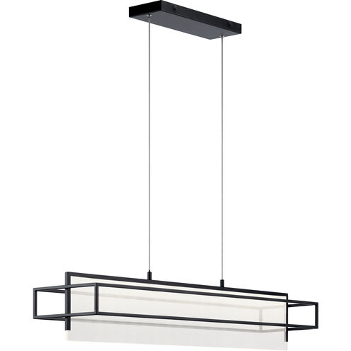 Vega LED 8 inch Matte Black Chandelier Ceiling Light in Black, Linear (Single)