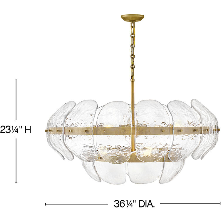 Lillia 9 Light 36.25 inch Heritage Brass Chandelier Ceiling Light