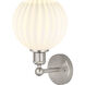 Edison White Venetian 1 Light 8 inch Satin Nickel Sconce Wall Light