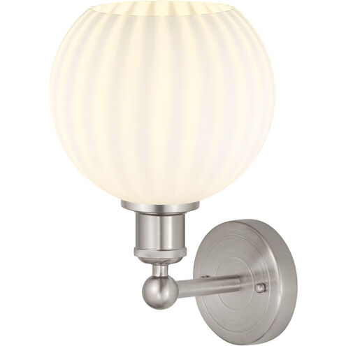 Edison White Venetian 1 Light 8 inch Satin Nickel Sconce Wall Light