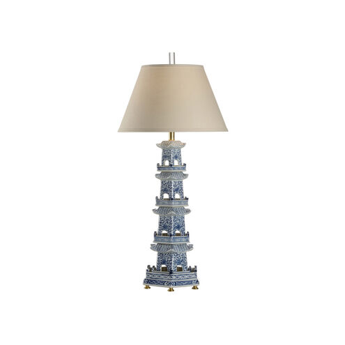 Chelsea House 100.00 watt Blue/White Glaze Table Lamp Portable Light