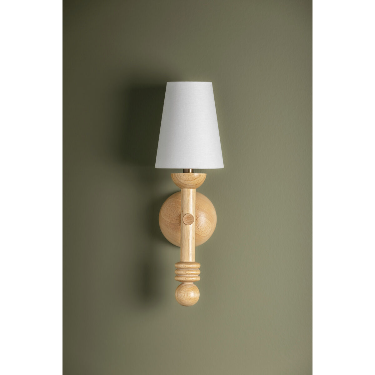 Iver 1 Light 6 inch Patina Brass Wall Sconce Wall Light, Carved from Turned Wood