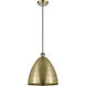 Ballston Dome LED 12 inch Antique Brass Mini Pendant Ceiling Light