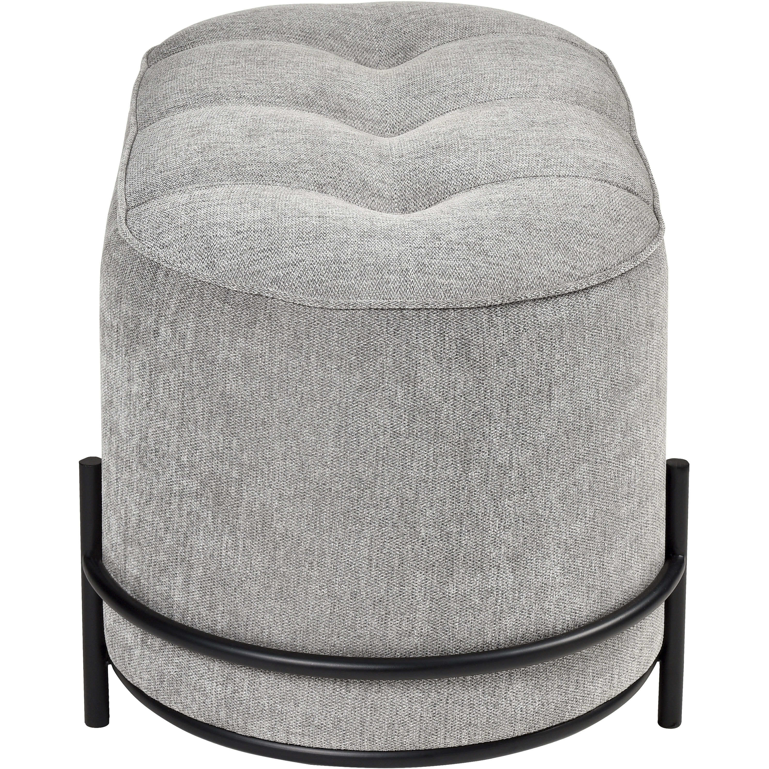 Brida 18.25 inch Gray with Black Ottoman