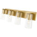 Titus 4 Light 32 inch Modern Gold Bath Vanity Light Wall Light
