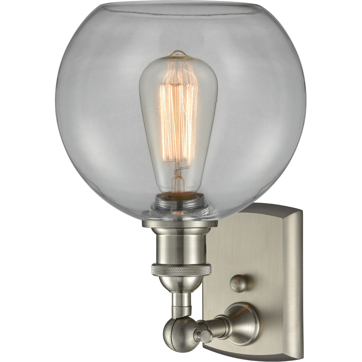 Ballston Athens LED 8 inch Brushed Satin Nickel Sconce Wall Light in Clear Glass, Ballston