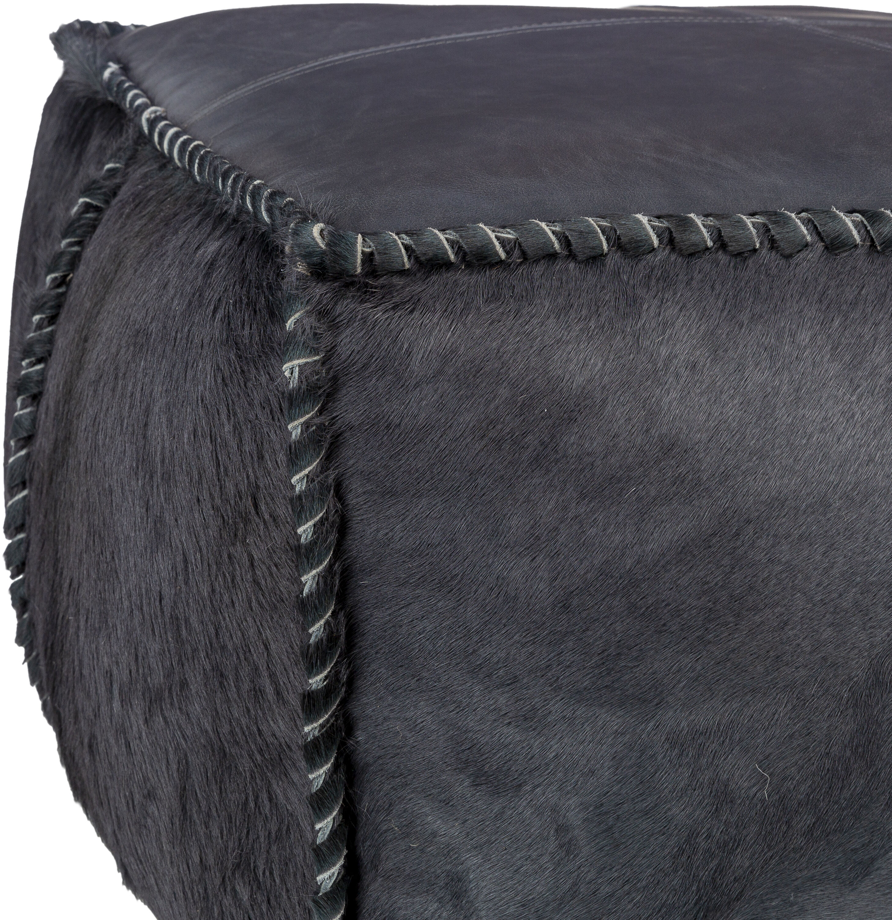 Ranger II 13 inch Black Pouf, Rectangle