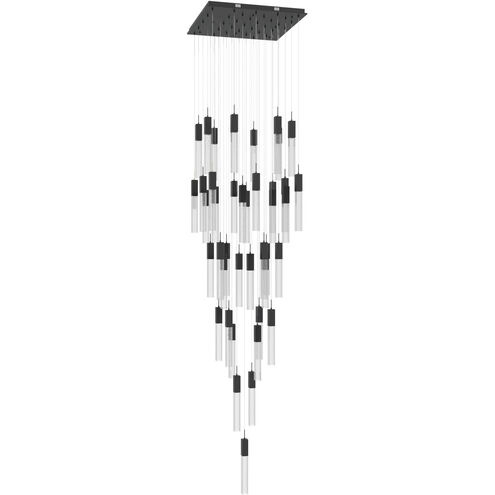 Original Glacier Avenue LED 36 inch Black Multi Port Pendant Ceiling Light in Bubbled
