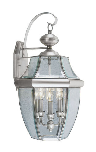 Monterey 3 Light 23 inch Brushed Nickel Outdoor Wall Lantern